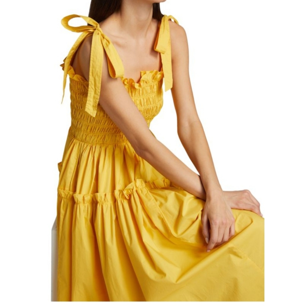 En SAISON Yellow Sleeveless Dress with Bow Straps